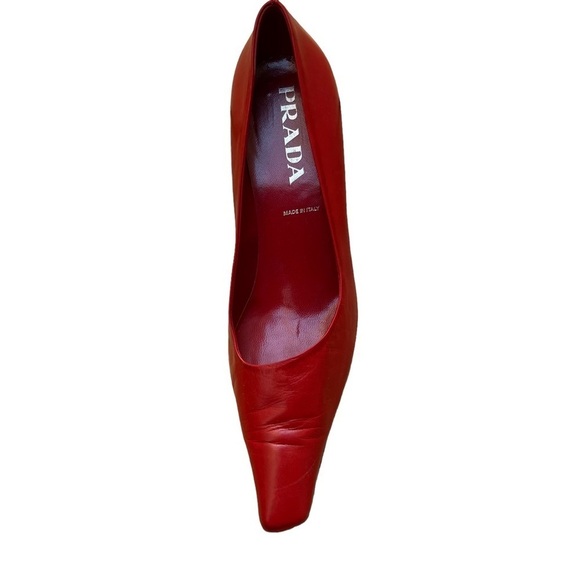 Prada leather kitten heel square toe single left shoe 39 - Picture 2 of 11